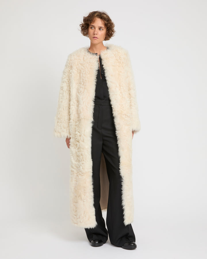Extra long Toscana lambskin shearling coat -Yves Salomon