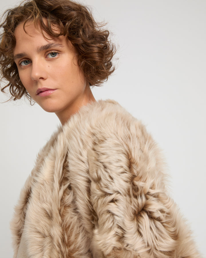 Extra long Toscana lambskin shearling coat -Yves Salomon