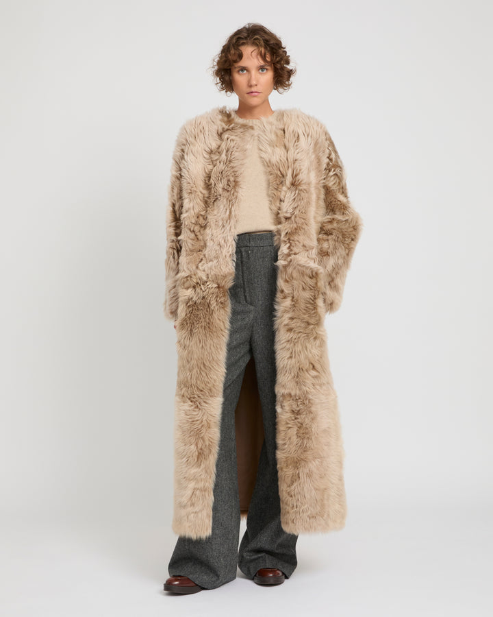 Extra long Toscana lambskin shearling coat -Yves Salomon