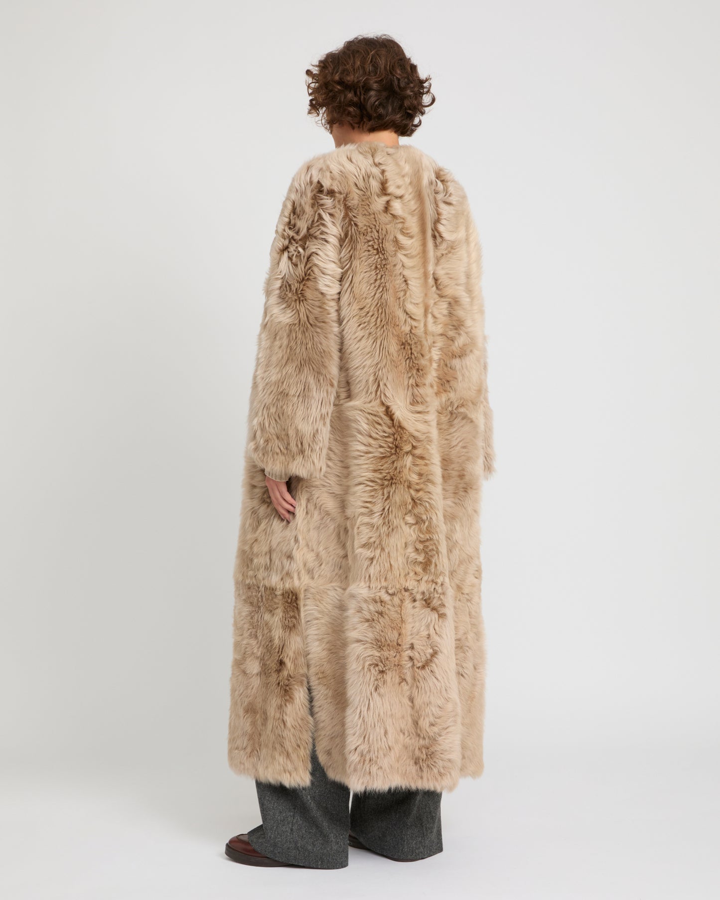 Extra long Toscana lambskin shearling coat -Yves Salomon