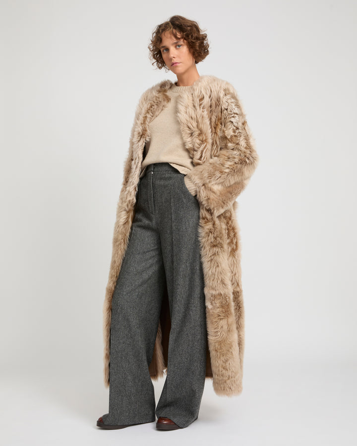 Extra long Toscana lambskin shearling coat -Yves Salomon