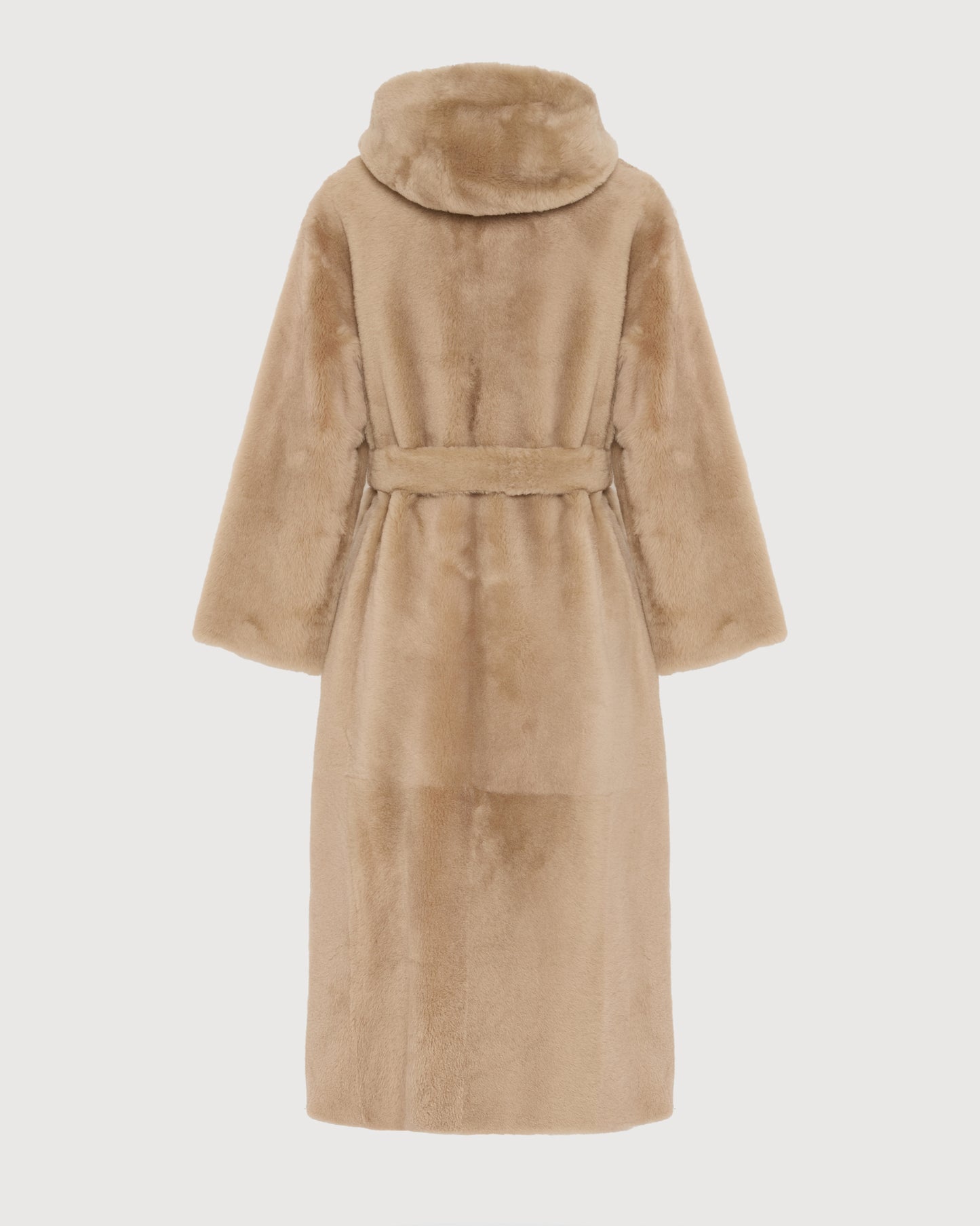 Long hooded lambskin shearling coat -Yves Salomon