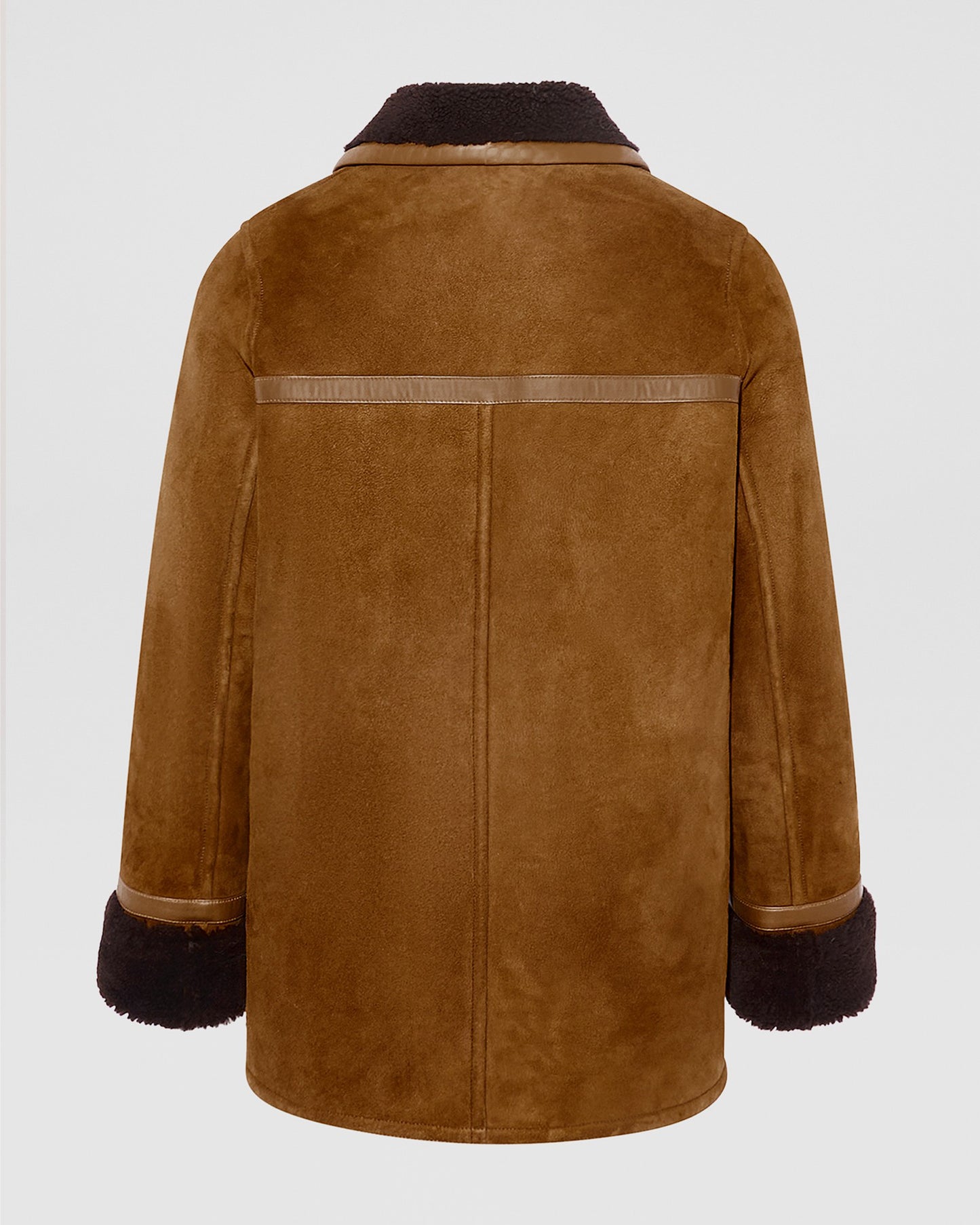 Fur-lined coat in suede Merino lambskin