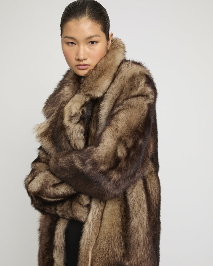 Reversible Long Shearling Coat -Yves Salomon