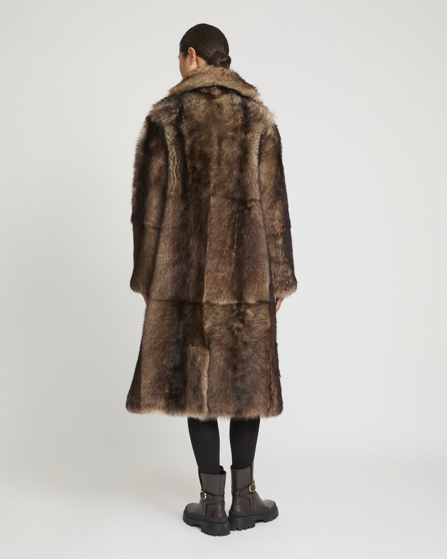 Reversible Long Shearling Coat -Yves Salomon