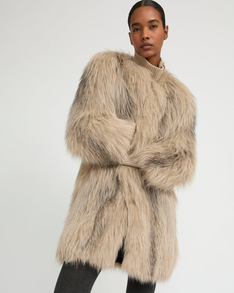 Winter sale & boxing day  -Long jacket in knitted fox fur