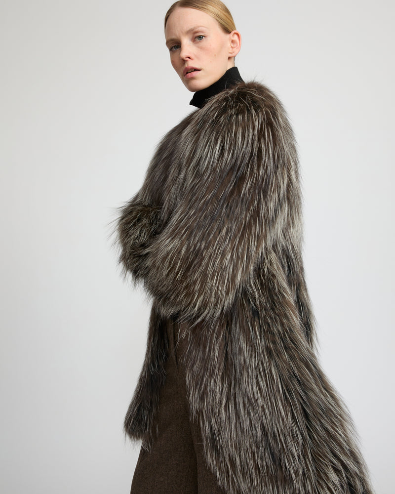 Winter sale & boxing day  -Long jacket in knitted fox fur