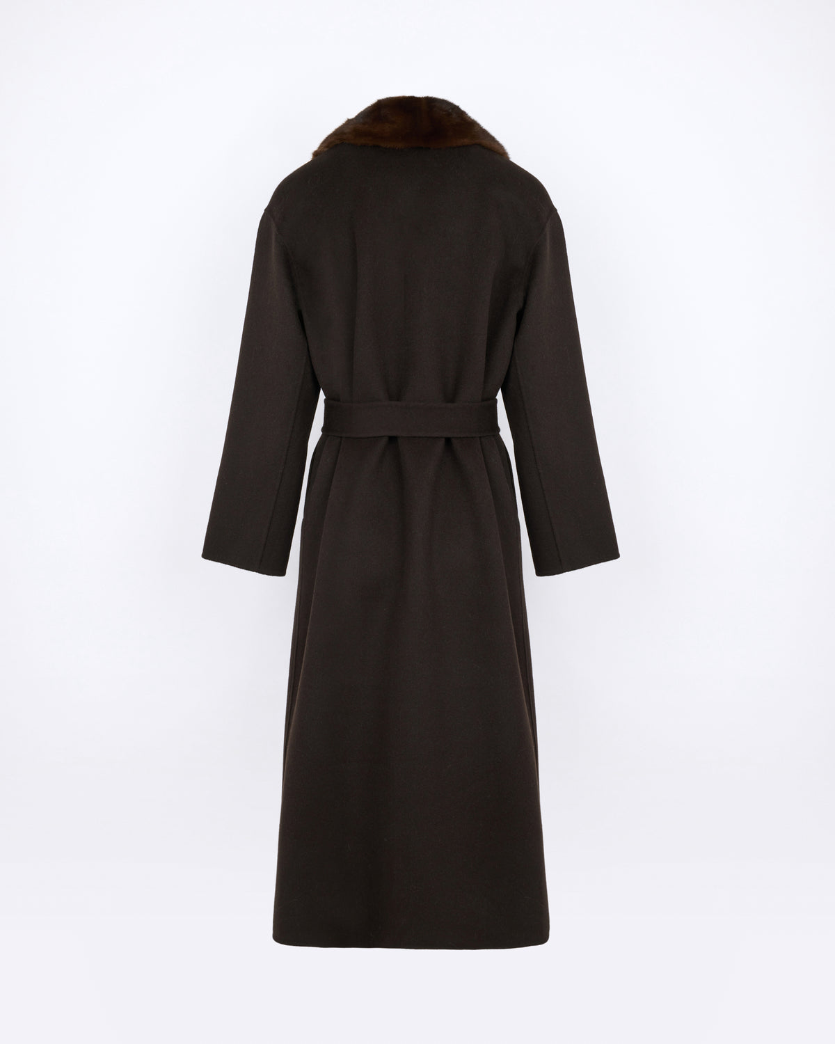 Cashmere wool belted coat with mink fur collar - Yves Salomon - New Fall/Winter Collection
