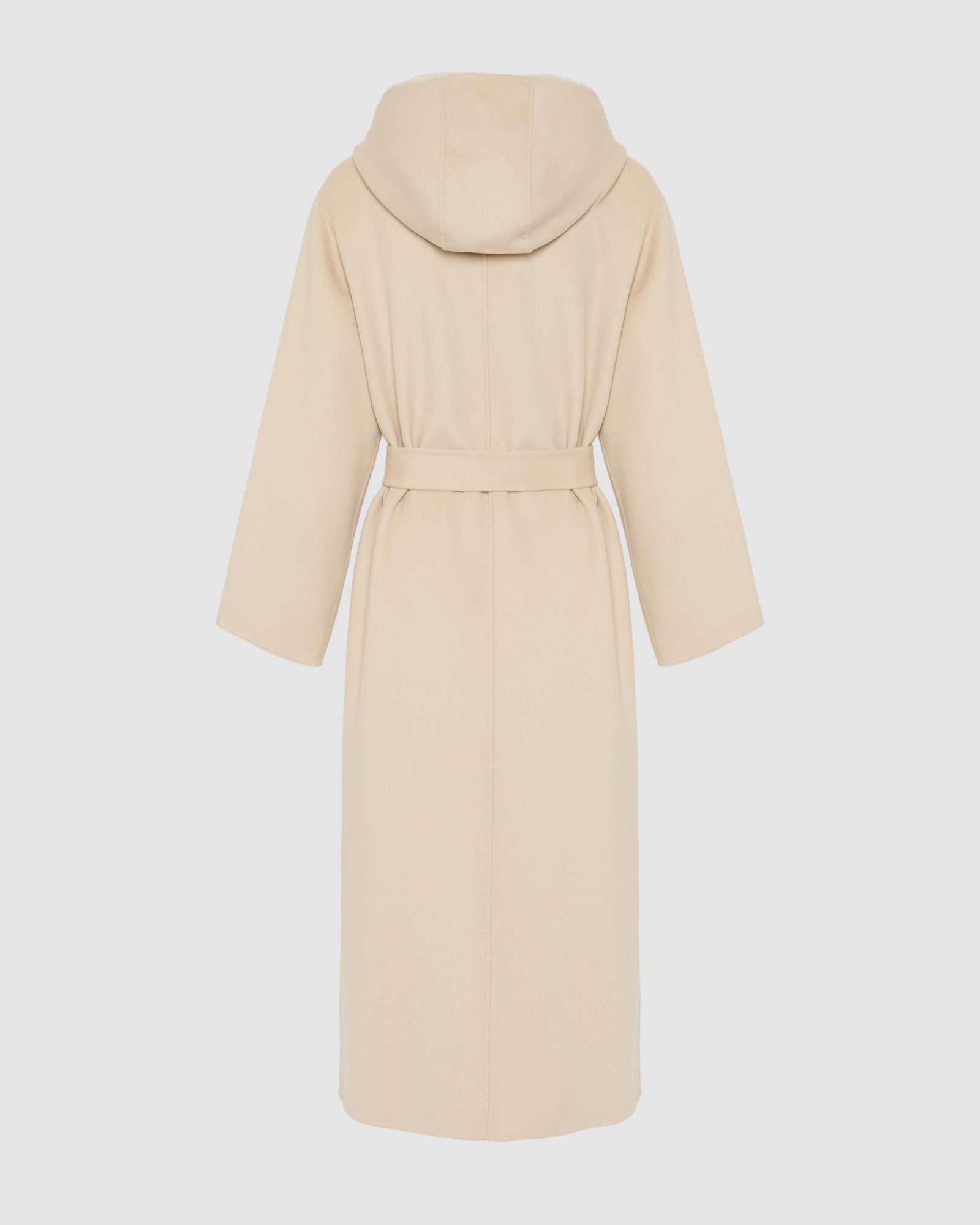 Long coat in cashmere wool with mink fur hood -Yves Salomon