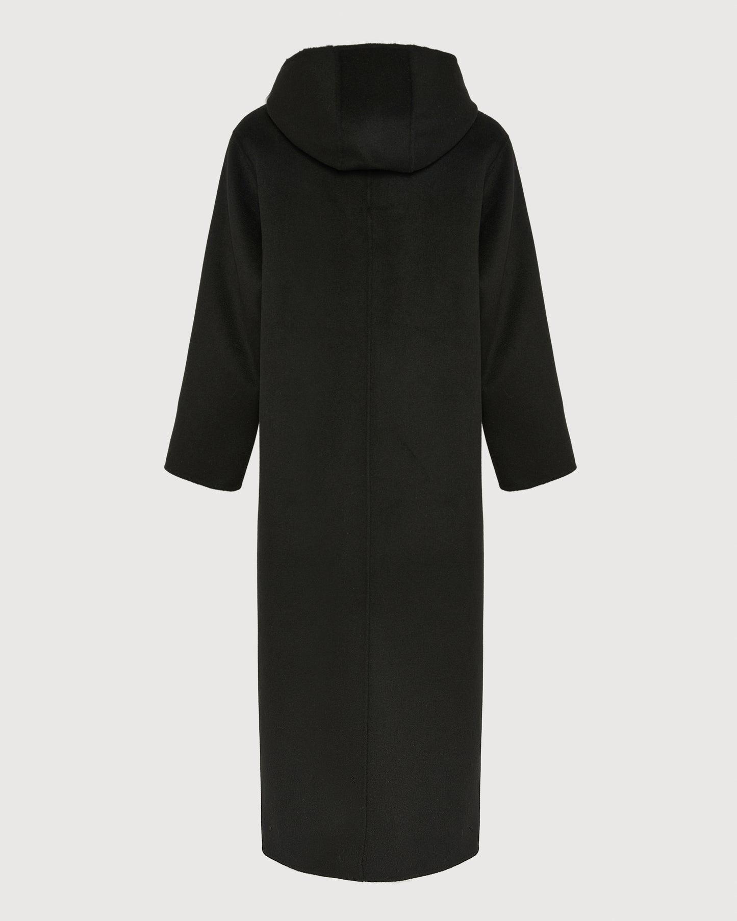 Long coat in cashmere wool with mink fur hood -Yves Salomon