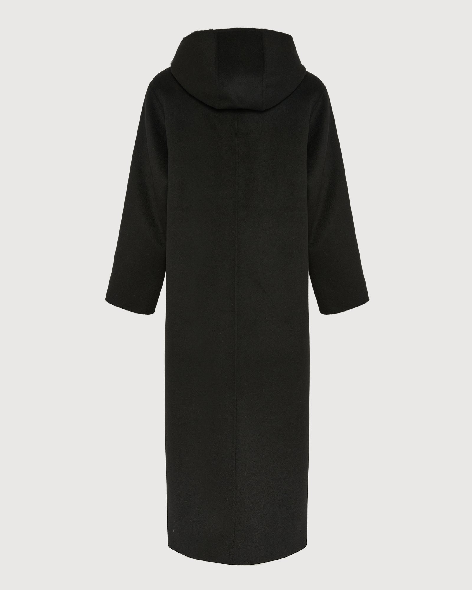 Long coat in cashmere wool with mink fur hood -Yves Salomon