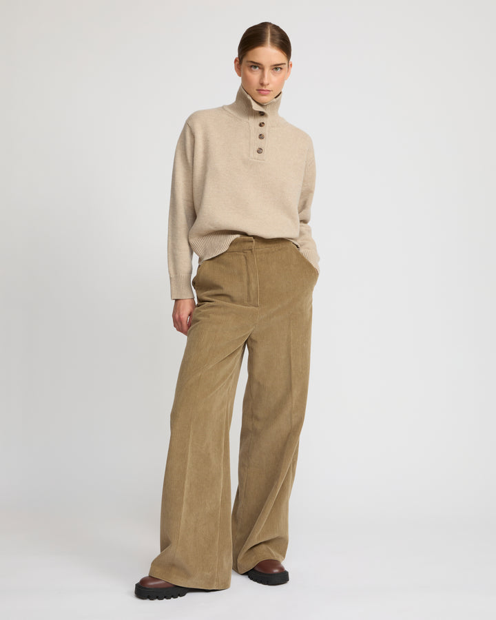 Corduroy velvet wide leg trousers