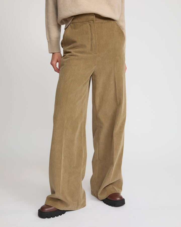 Corduroy velvet wide leg trousers