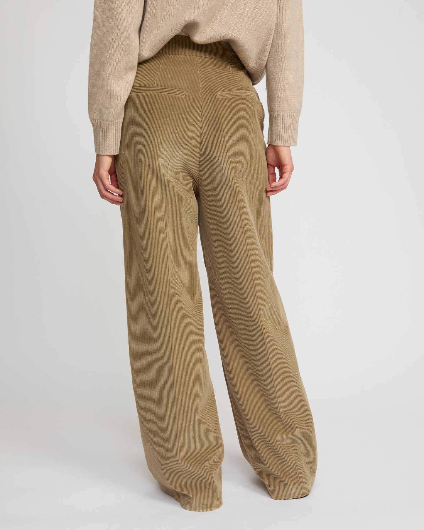 Corduroy velvet wide leg trousers