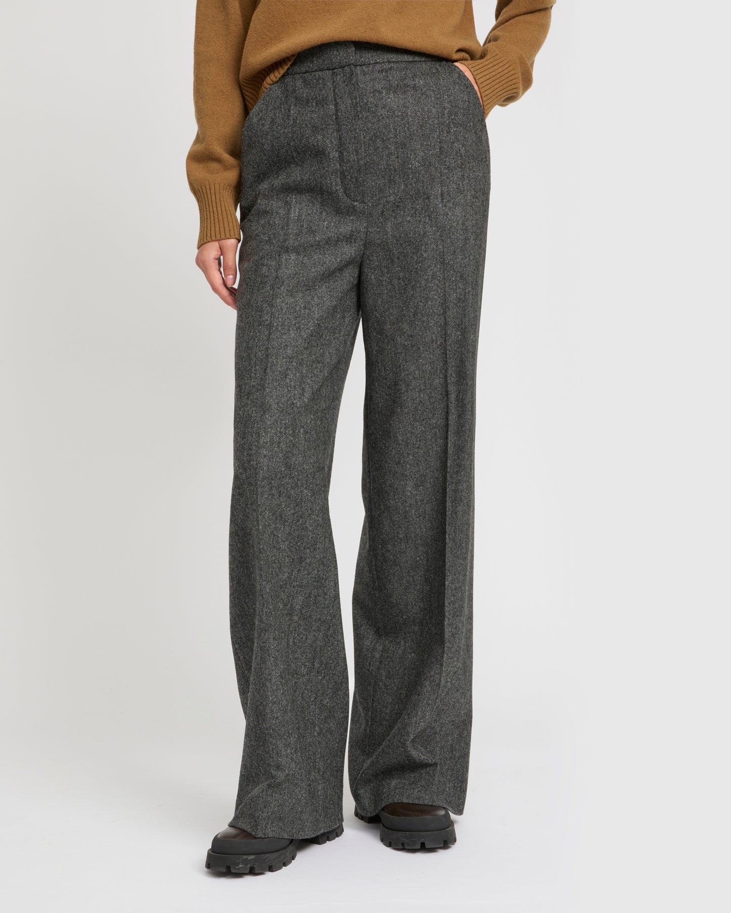 Flannel tailored trousers -Yves Salomon