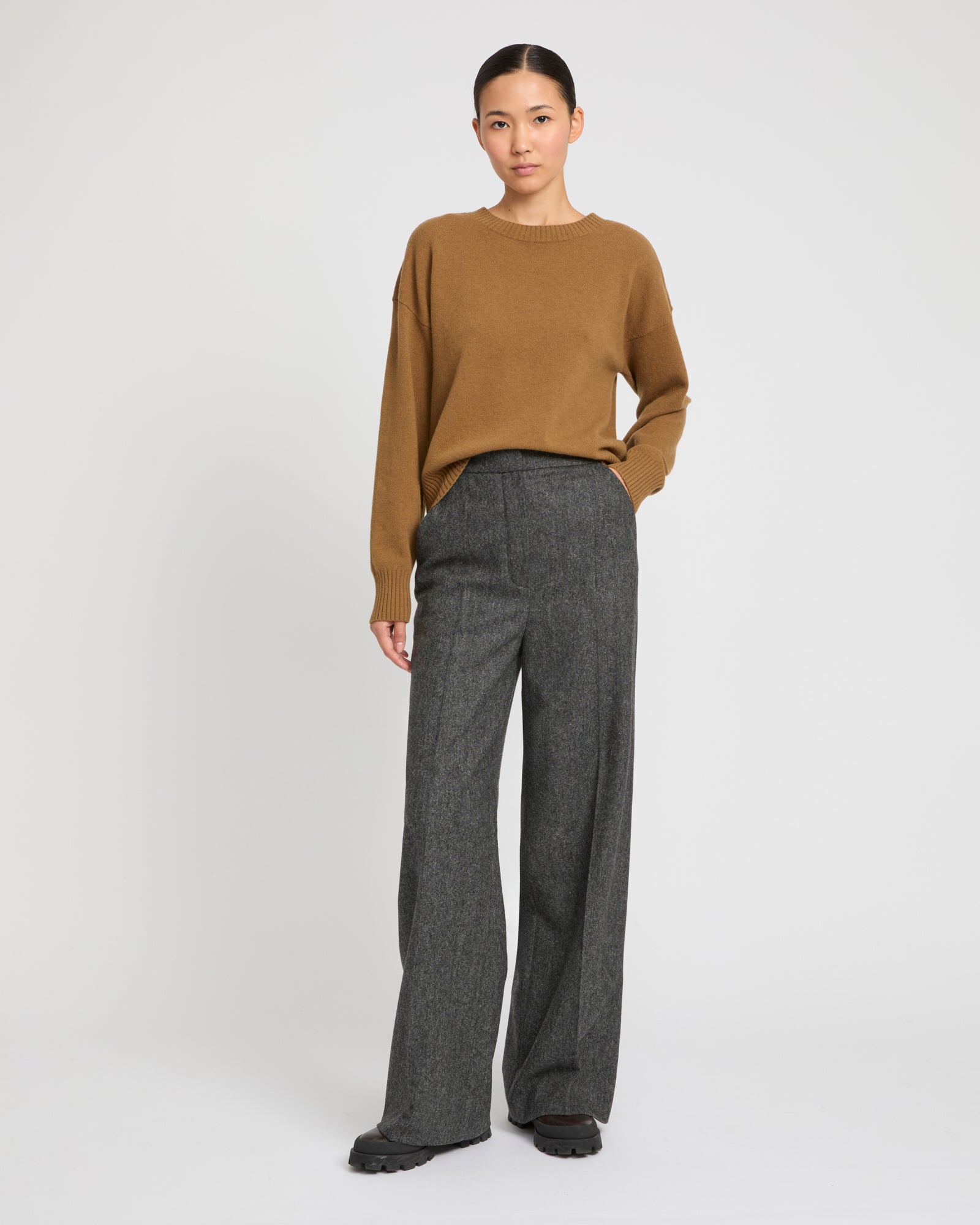 Flannel tailored trousers -Yves Salomon
