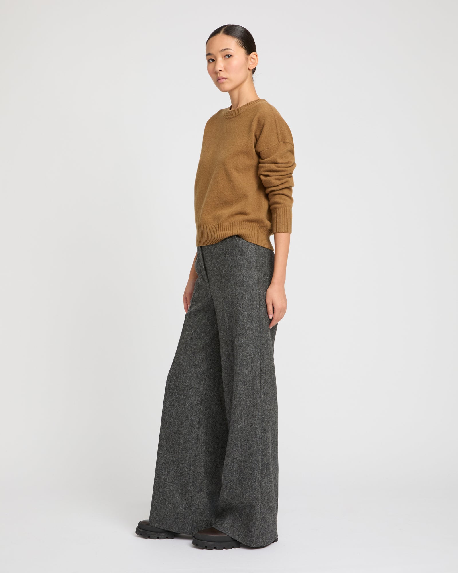 Flannel tailored trousers -Yves Salomon