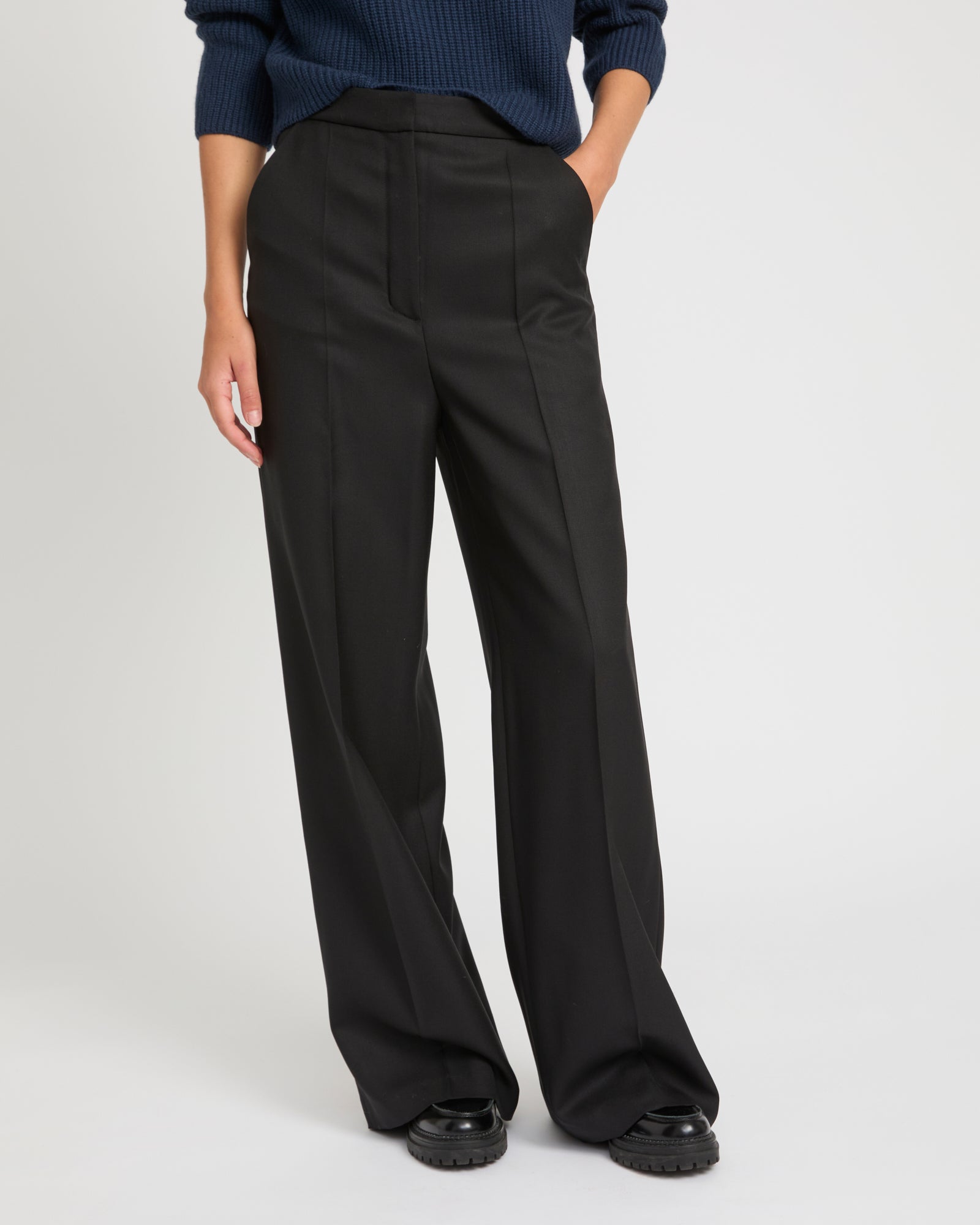 Flannel tailored trousers -Yves Salomon