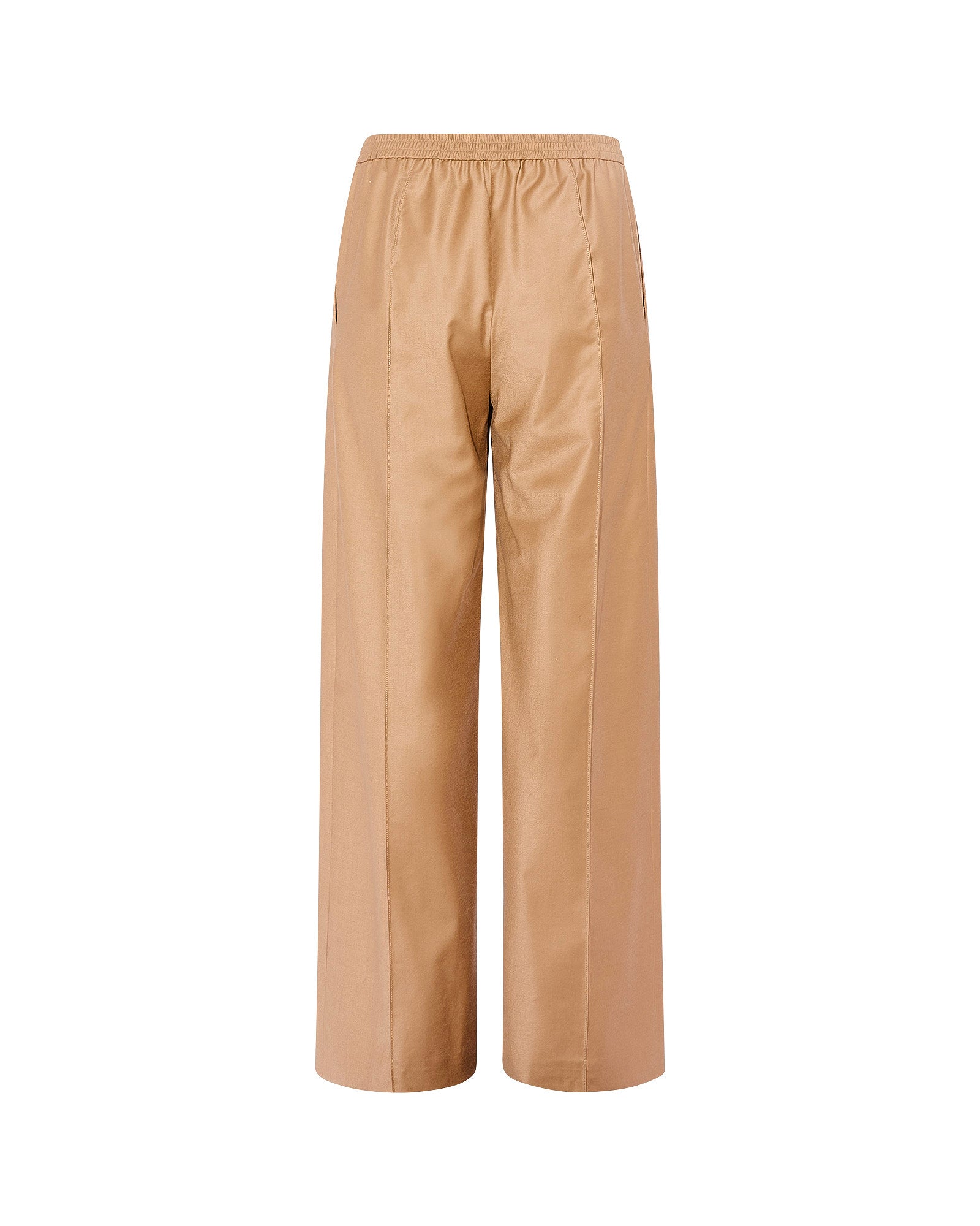 Loose fit trousers with elasticated waistband in flannel fabric -Yves Salomon