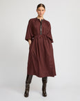 Wool voile kaftan dress