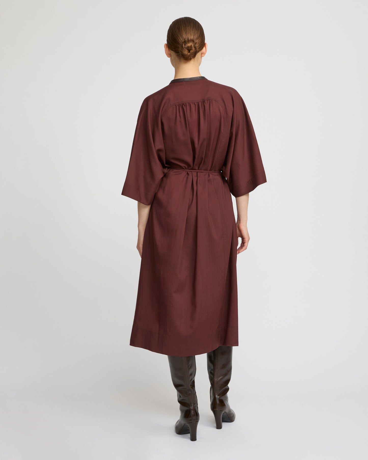 Wool voile kaftan dress