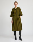 Wool voile kaftan dress