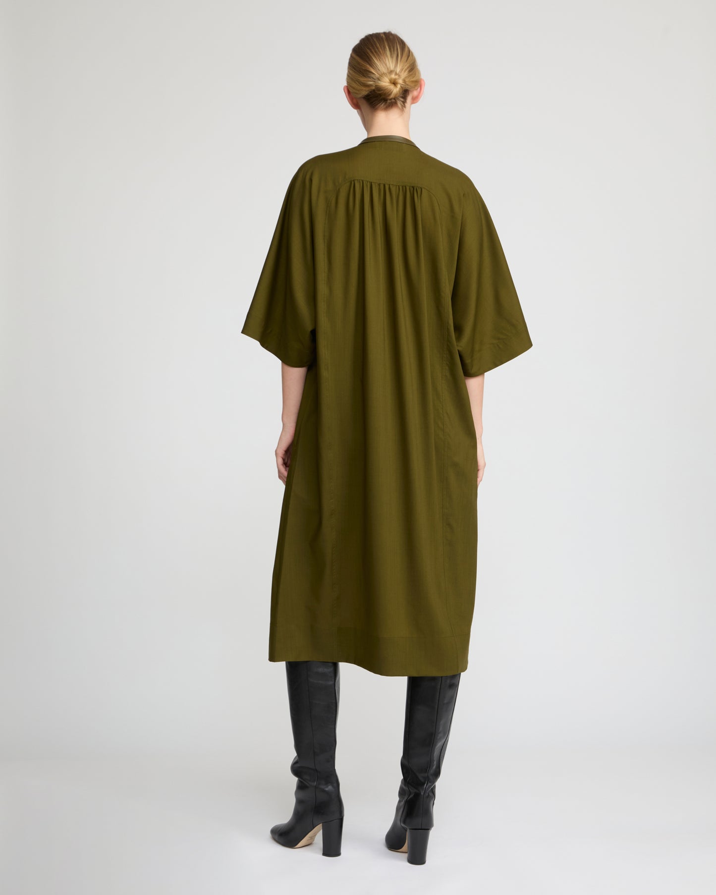 Wool voile kaftan dress