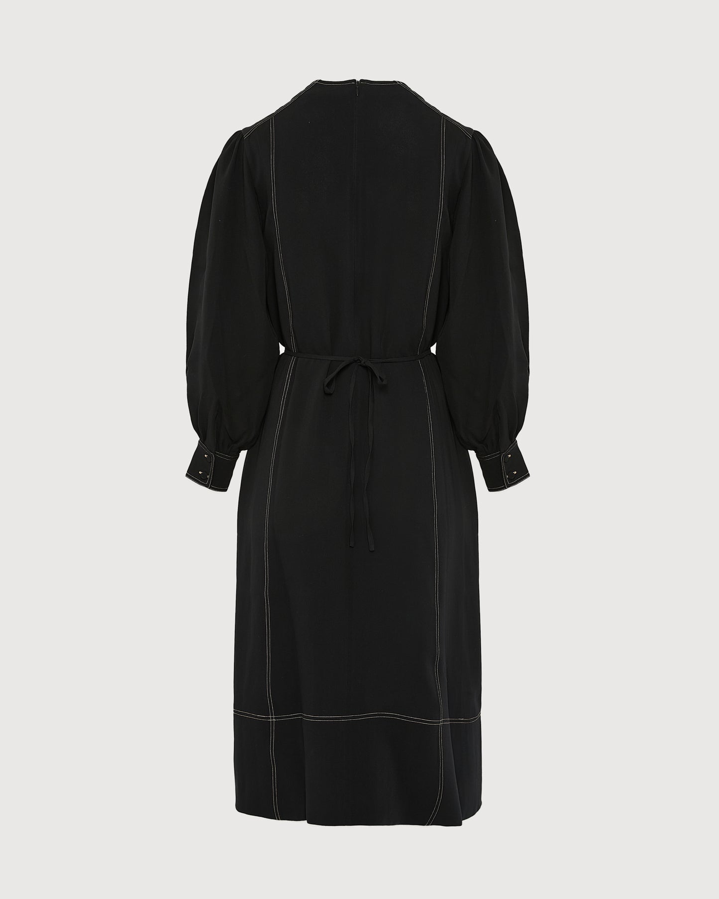 Drawstring dress in silk crepe