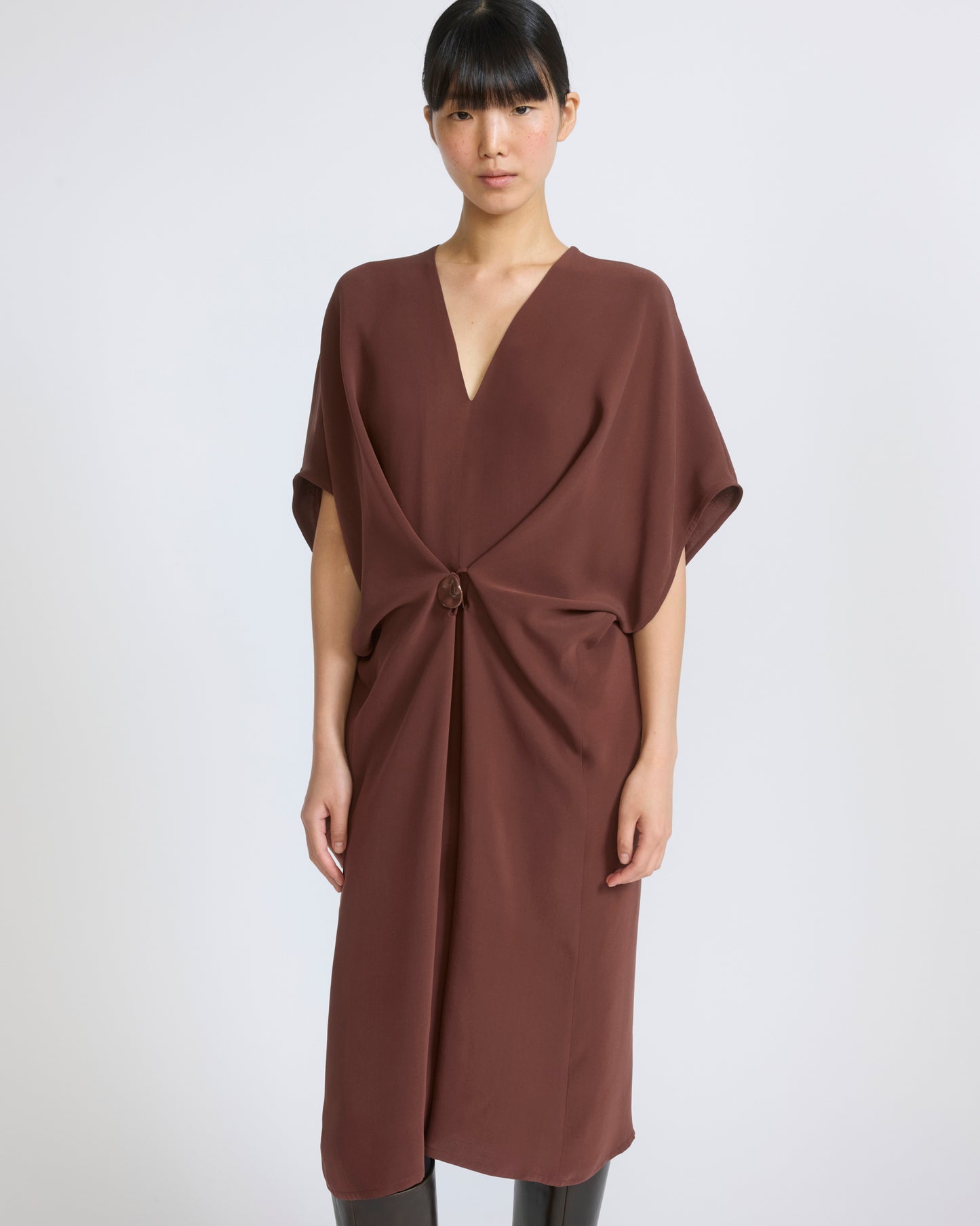 Draped dress in silk crepe - Yves Salomon - New Fall/Winter Collection