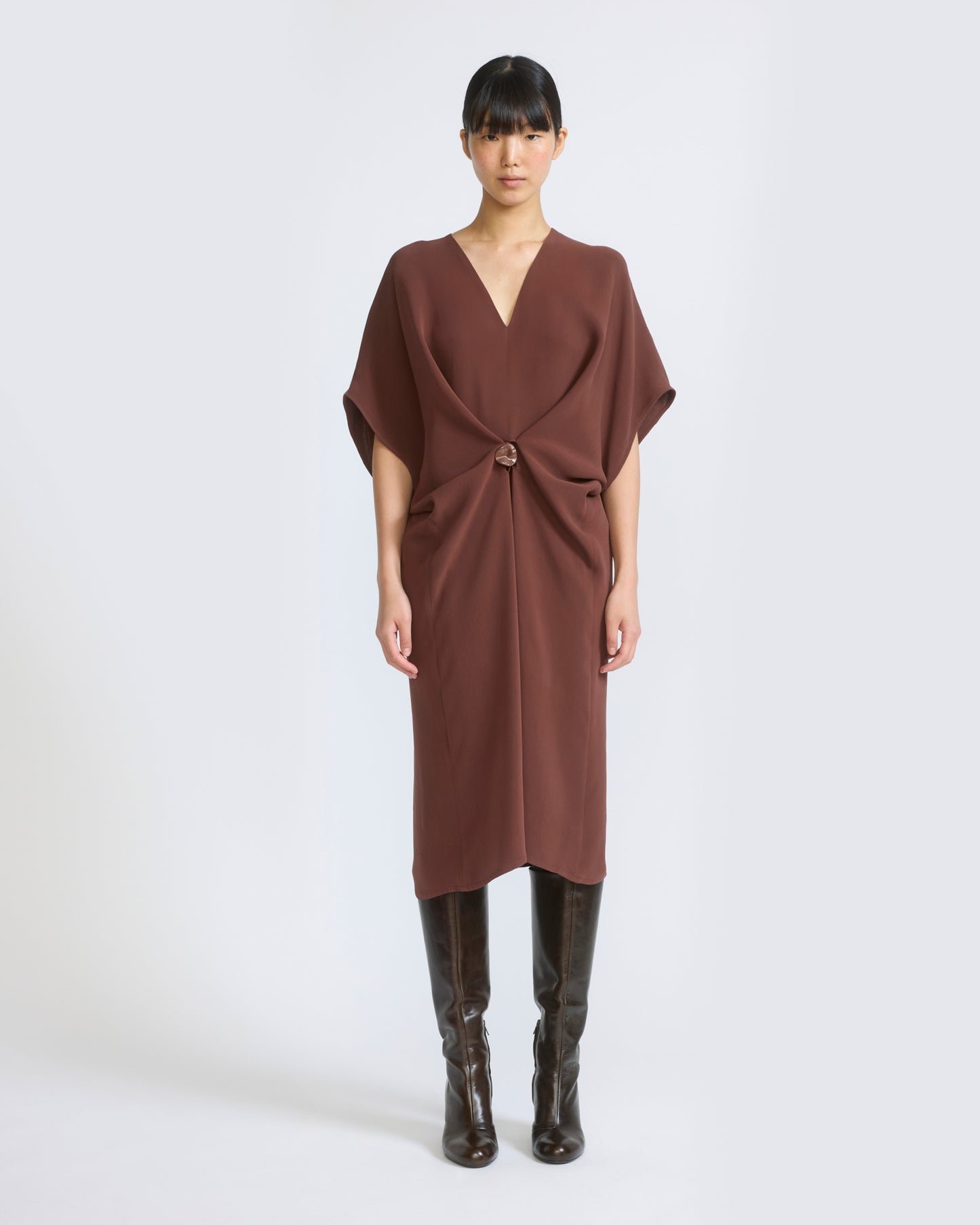 Draped dress in silk crepe - Yves Salomon - New Fall/Winter Collection
