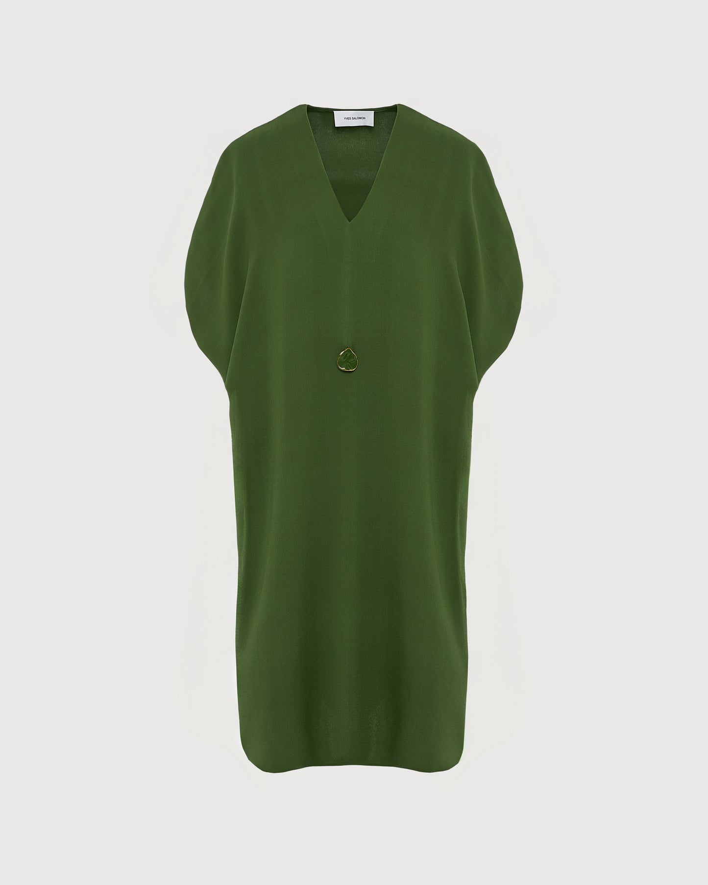 Draped dress in silk crepe