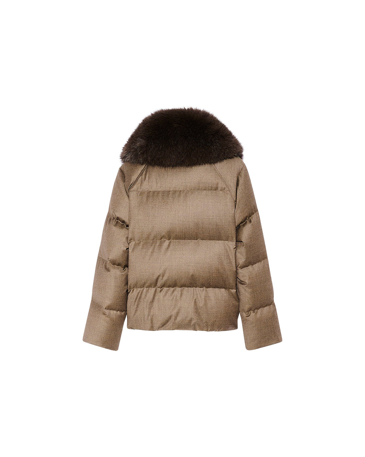 Short down jacket with large detachable fox fur collar -Yves Salomon