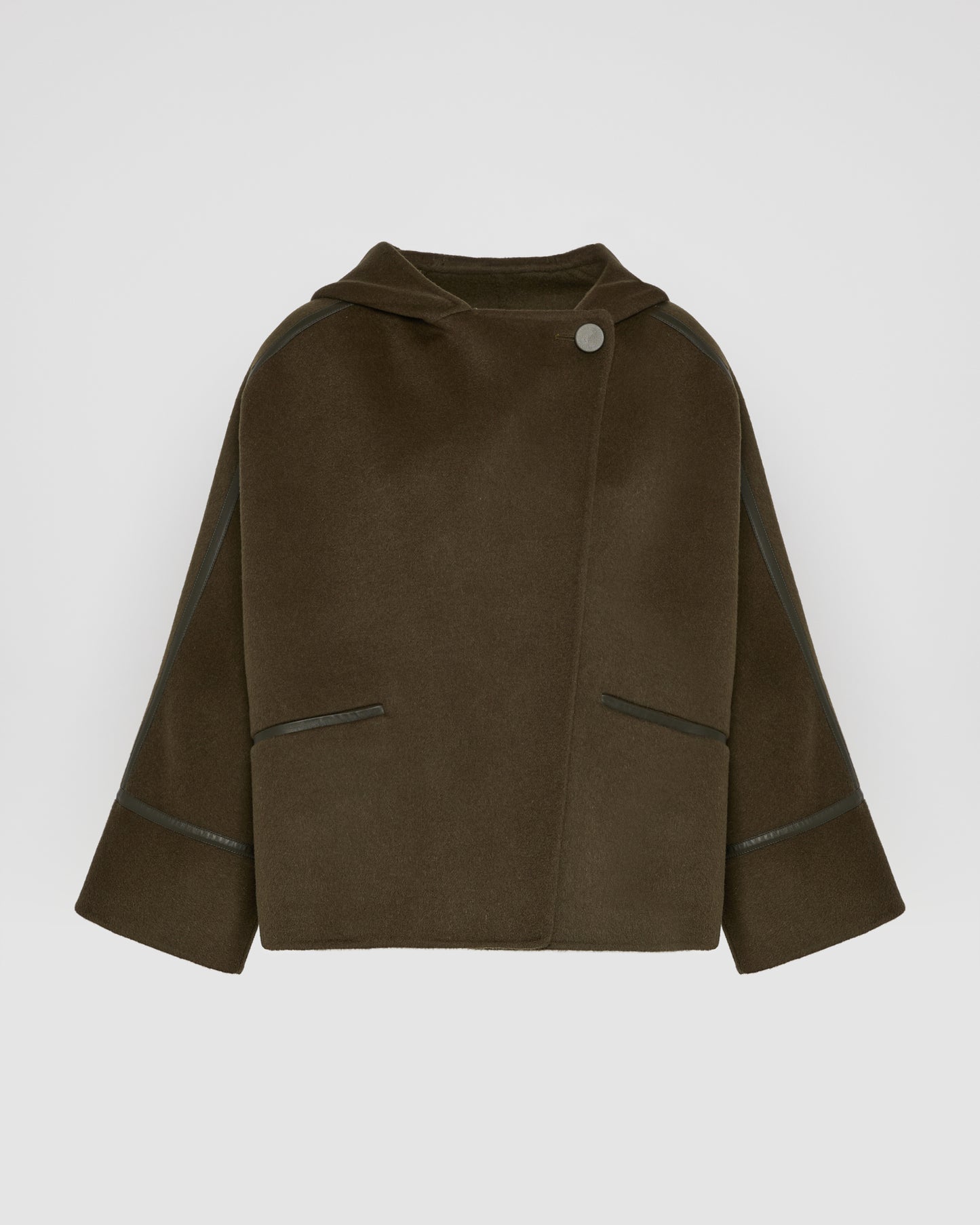 Double-sided cashmere-blend hooded jacket