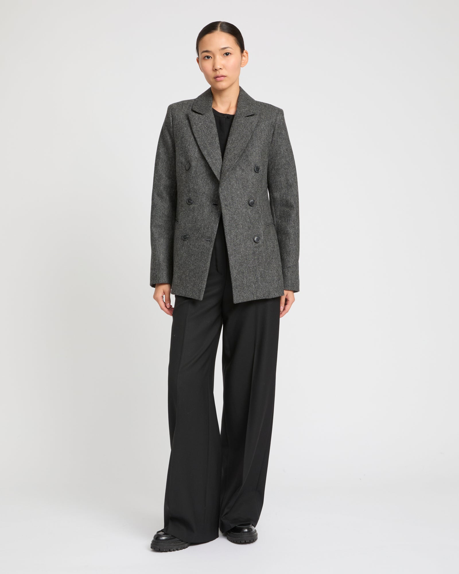 Flannel tailored jacket -Yves Salomon