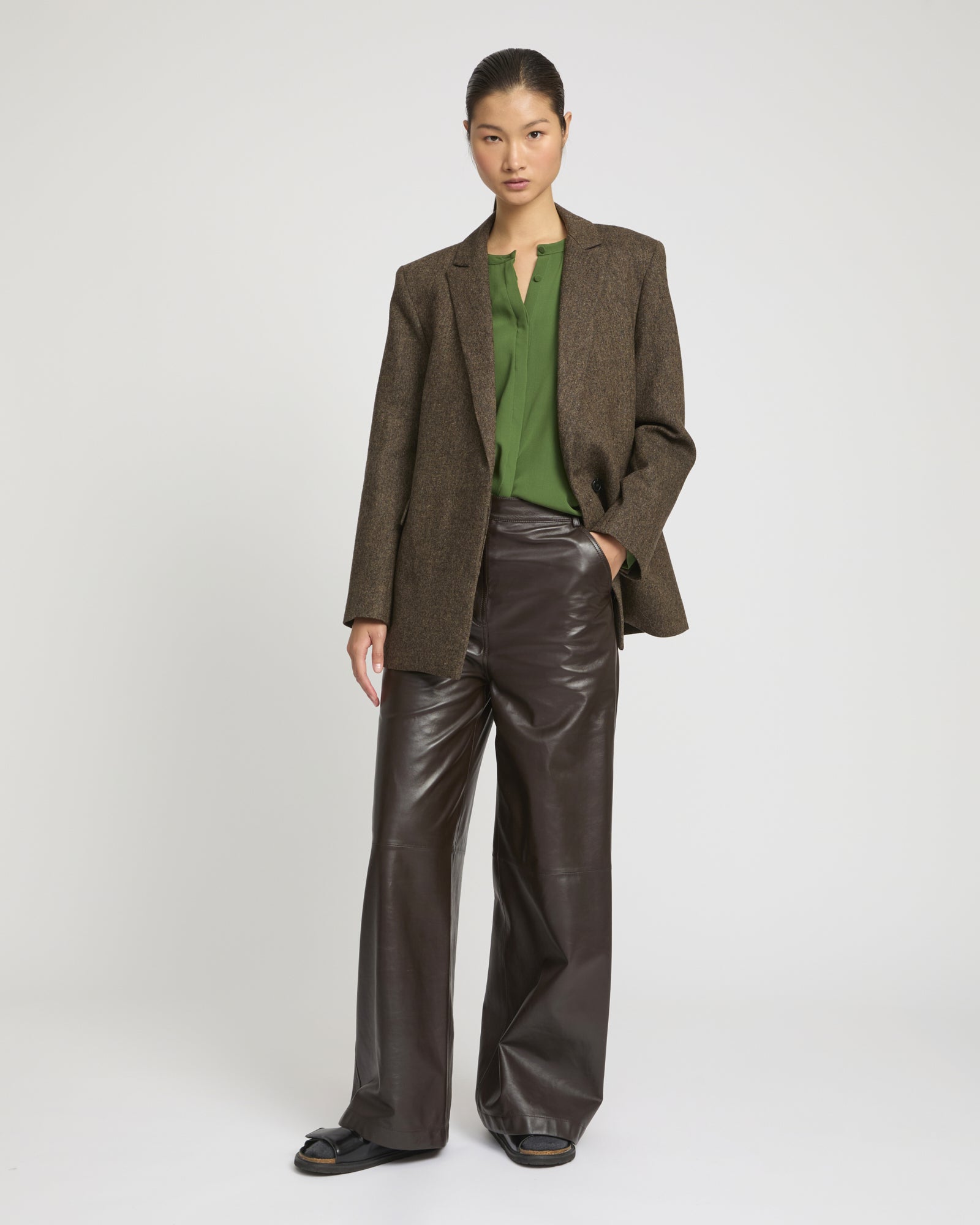 Flannel oversized tailored jacket -Yves Salomon