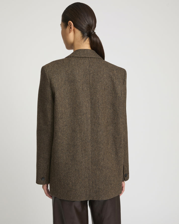 Flannel oversized tailored jacket -Yves Salomon
