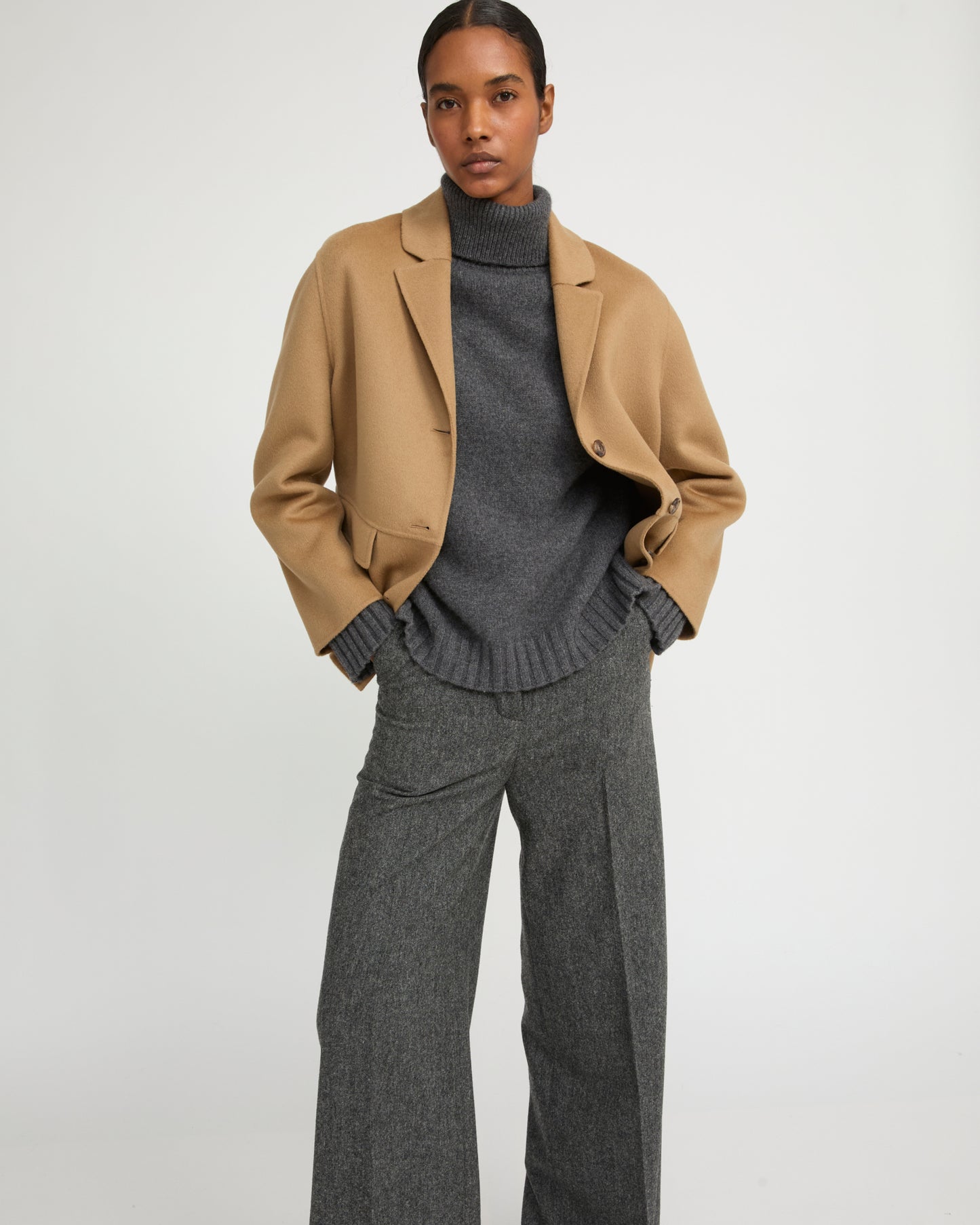 Double-sided cashmere-blend jacket