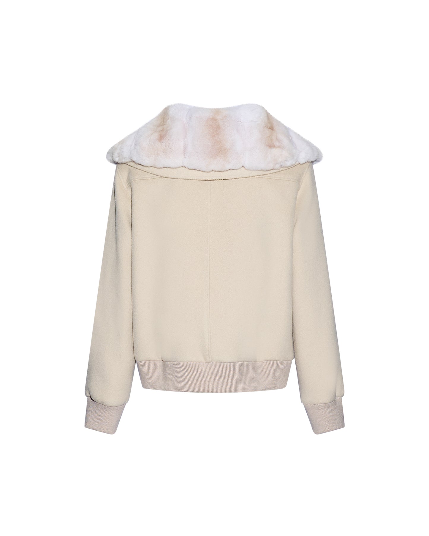 Cashmere-blend cropped blouson with detachable chinchilla fur collar -Yves Salomon