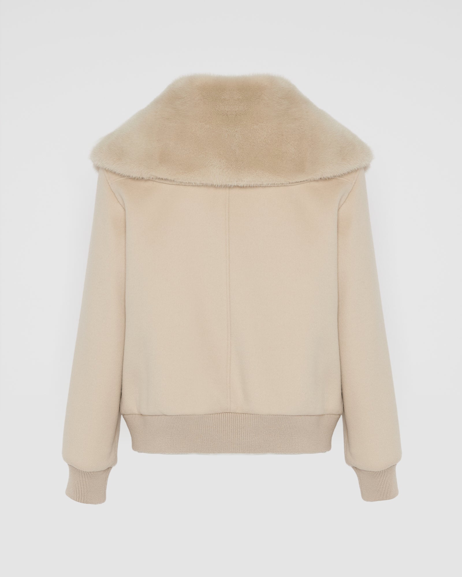 Cashmere-blend cropped blouson with removable mink fur collar -Yves Salomon
