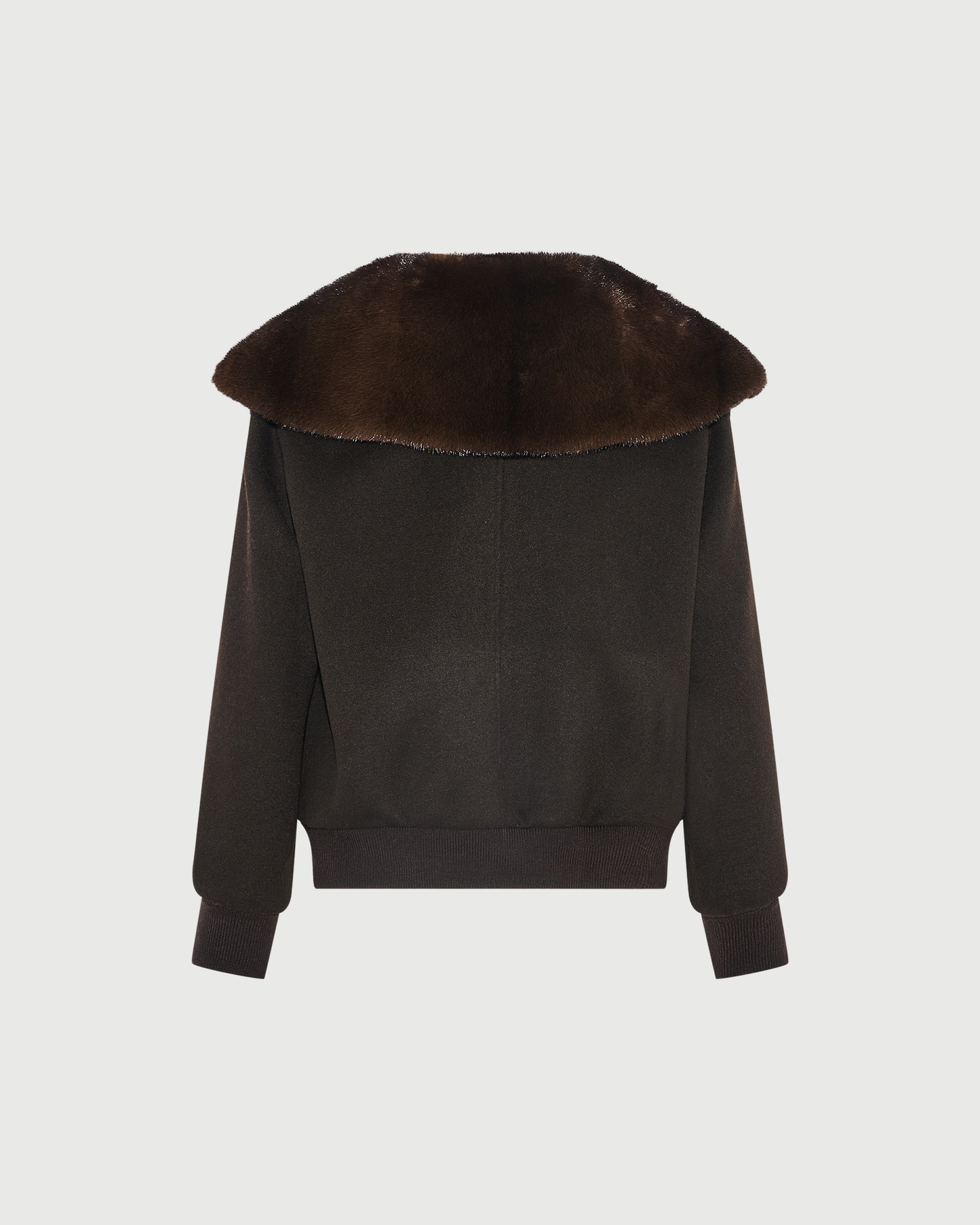 Cashmere-blend cropped blouson with removable mink fur collar - Yves Salomon - New Fall Winter Collection