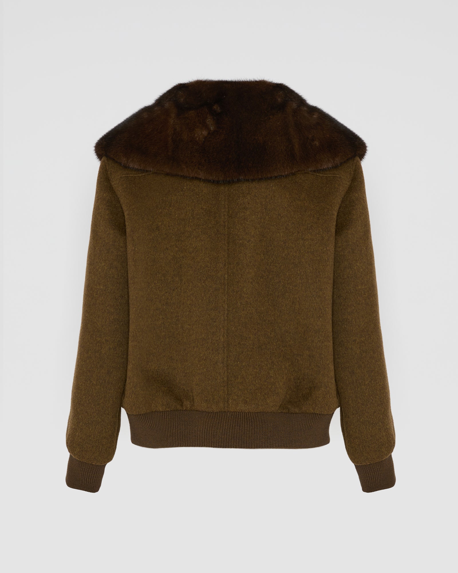 Cashmere-blend cropped blouson with removable mink fur collar -Yves Salomon