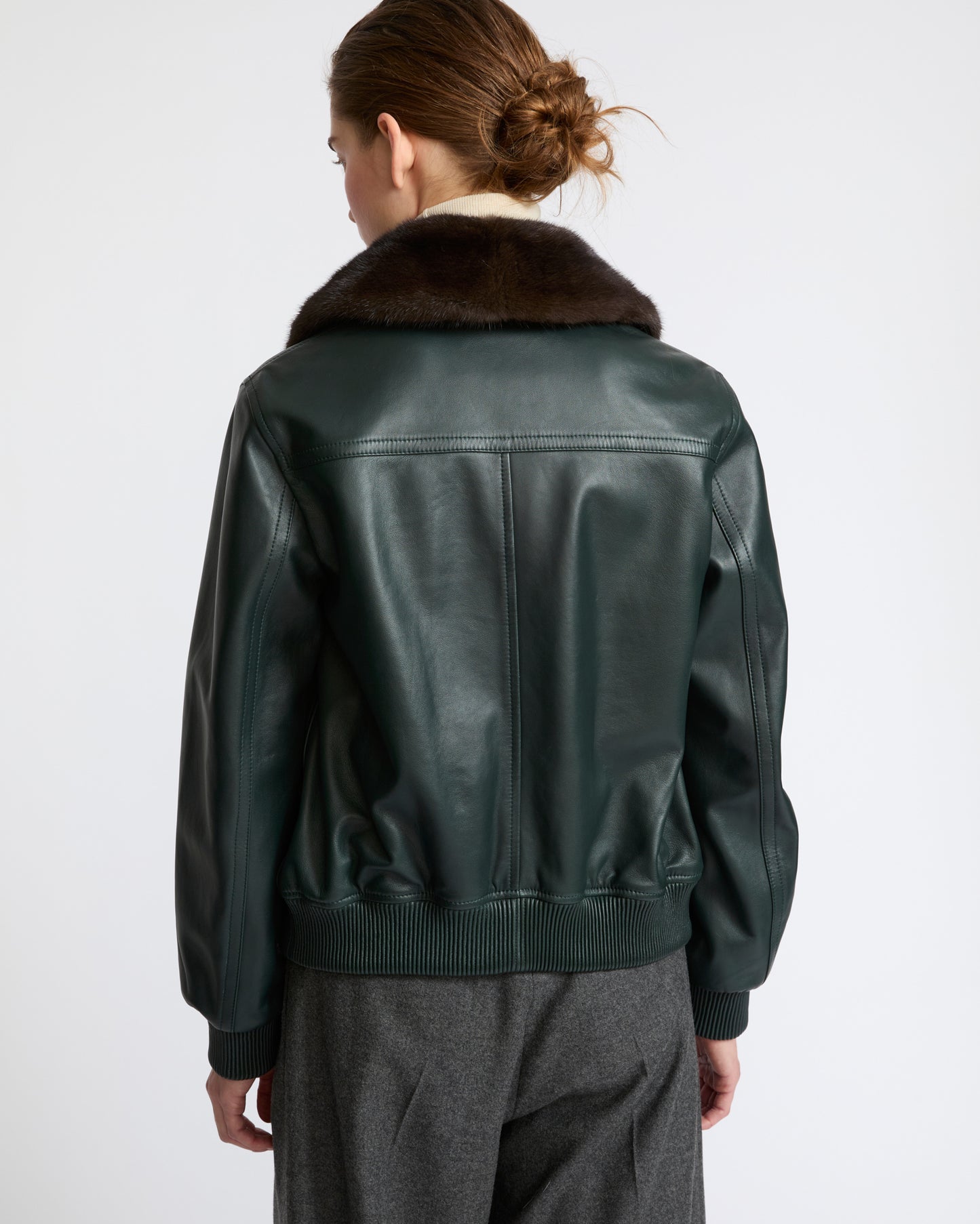 Lamb leather bomber jacket with removable mink collar - Yves Salomon - New Fall Winter Collection