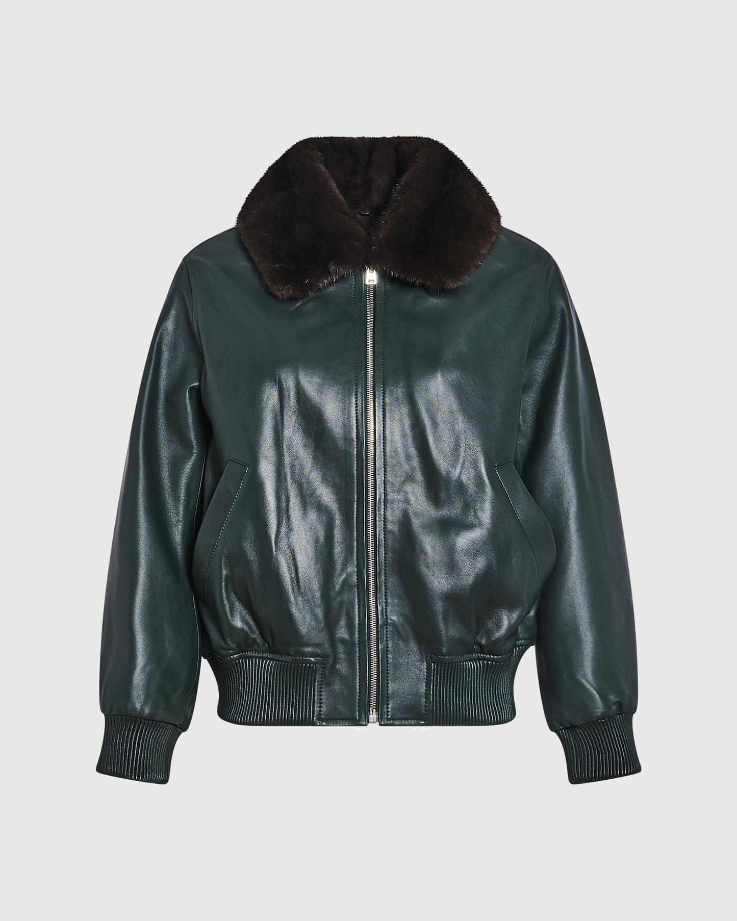 Lamb leather bomber jacket with removable mink collar - Yves Salomon - New Fall Winter Collection