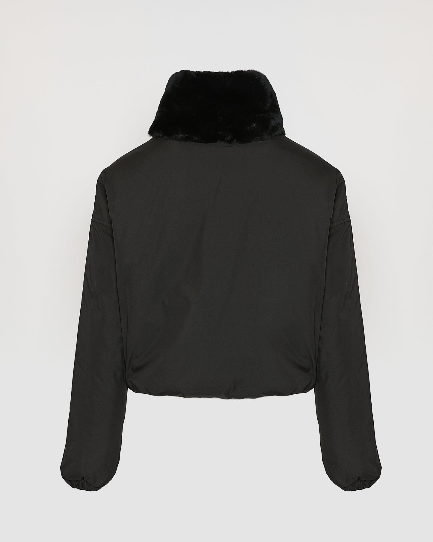 Boxy jacket in technical fabric reversible rex rabbit fur -Yves Salomon