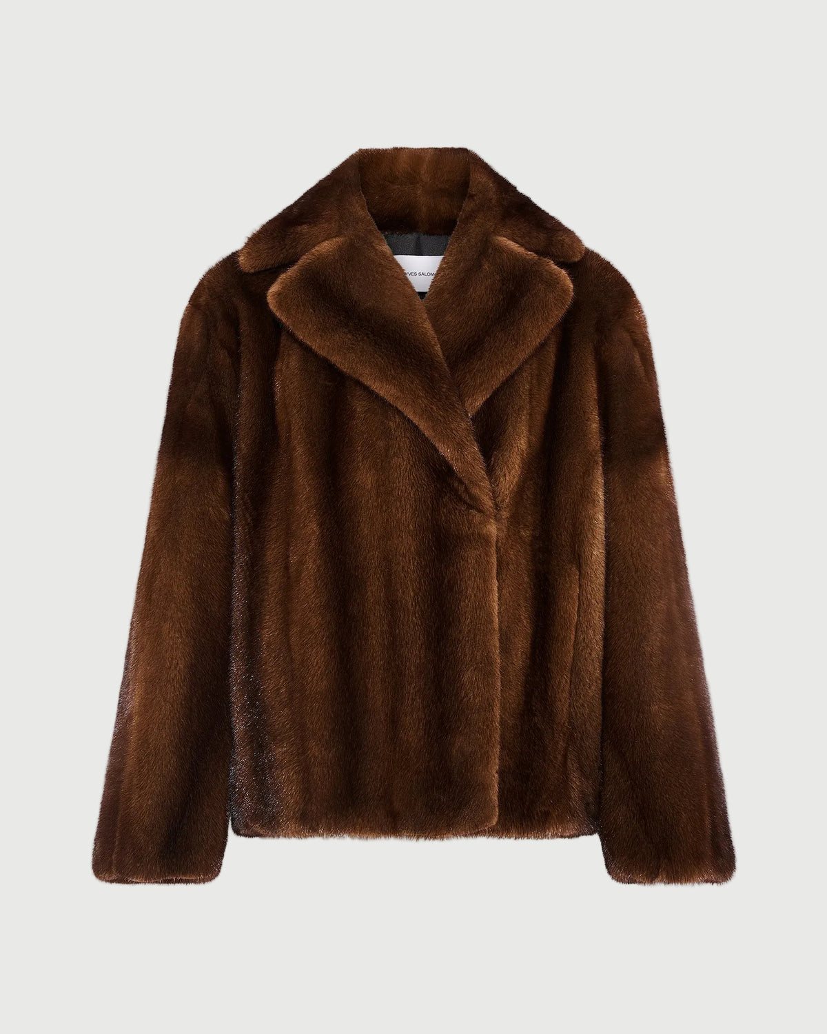 Short double-breasted mink fur jacket