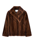 Short double-breasted mink fur jacket