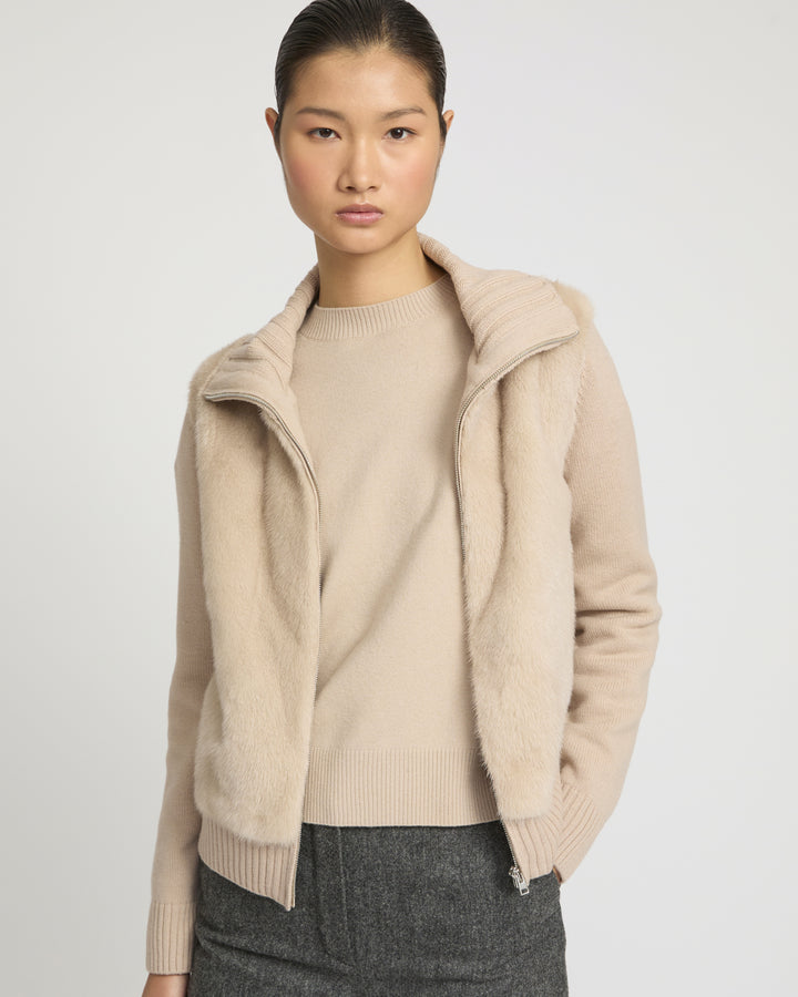 Mink fur and Merino knit jacket -Yves Salomon