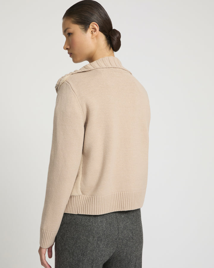 Mink fur and Merino knit jacket -Yves Salomon