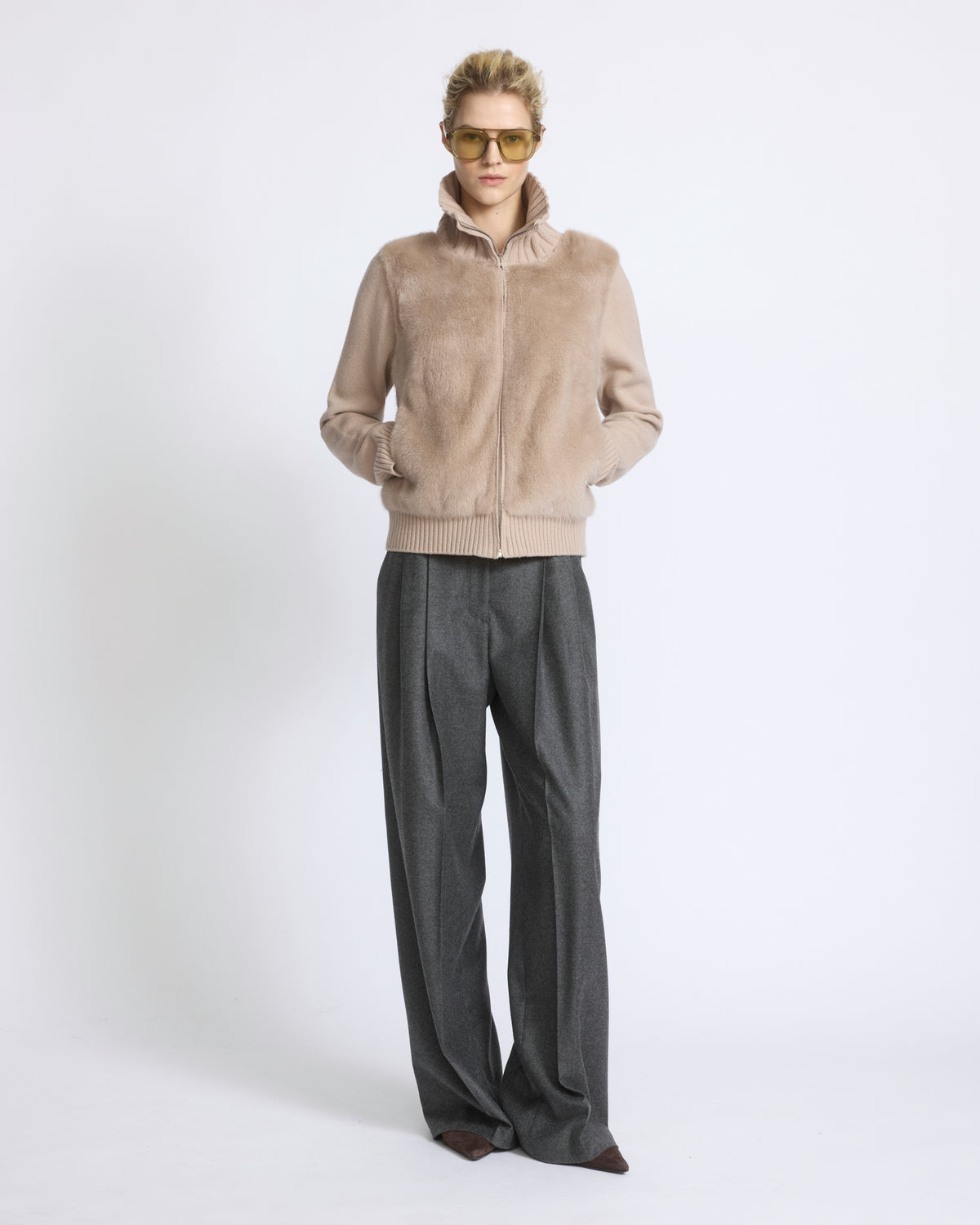 Mink fur and Merino knit jacket - Yves Salomon - New Fall/Winter Collection