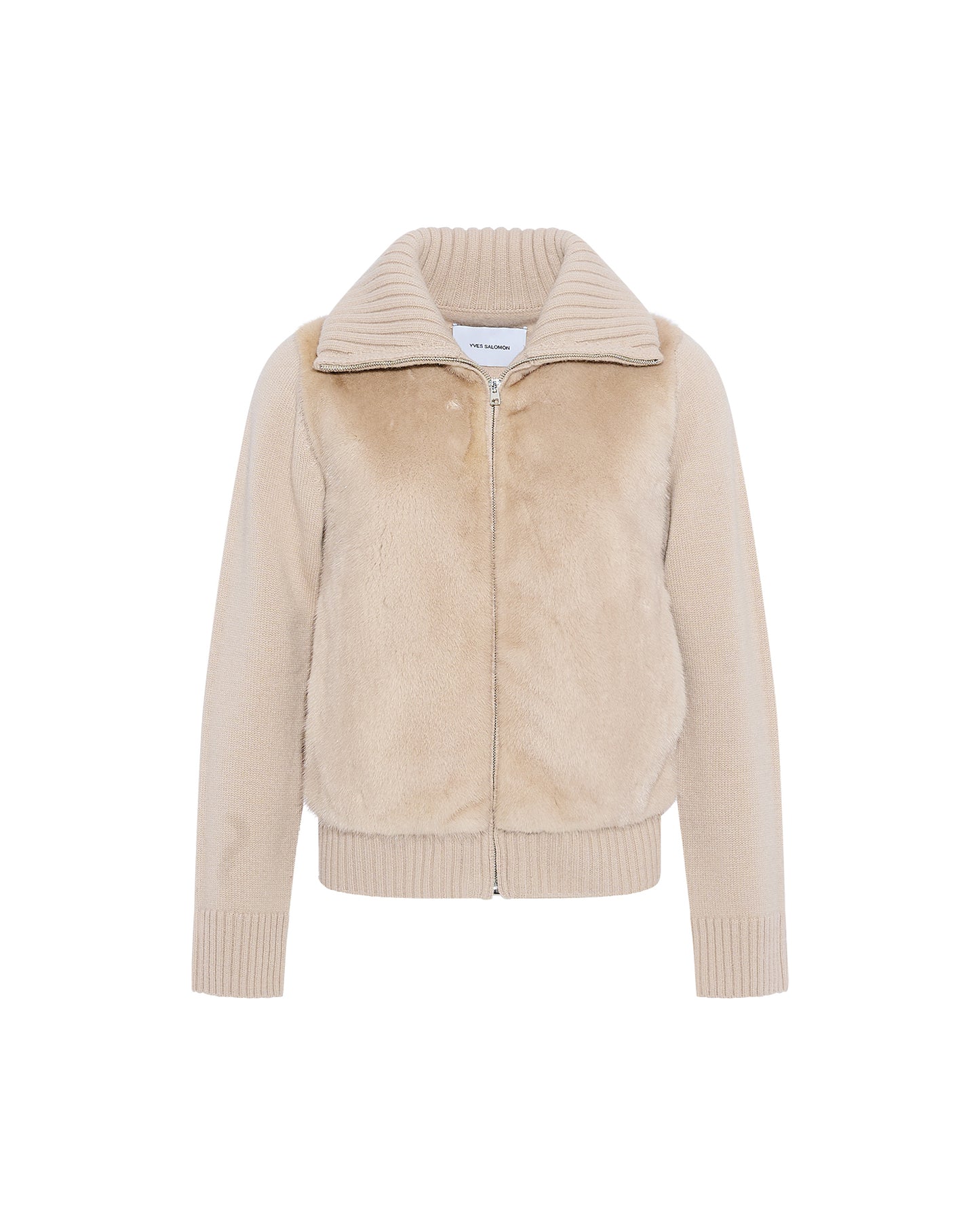 Mink fur and Merino knit jacket -Yves Salomon